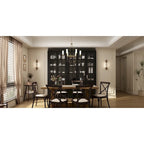 Buffet-bibliothèque combiné 78,7 cm avec étagère en verre et vitrine