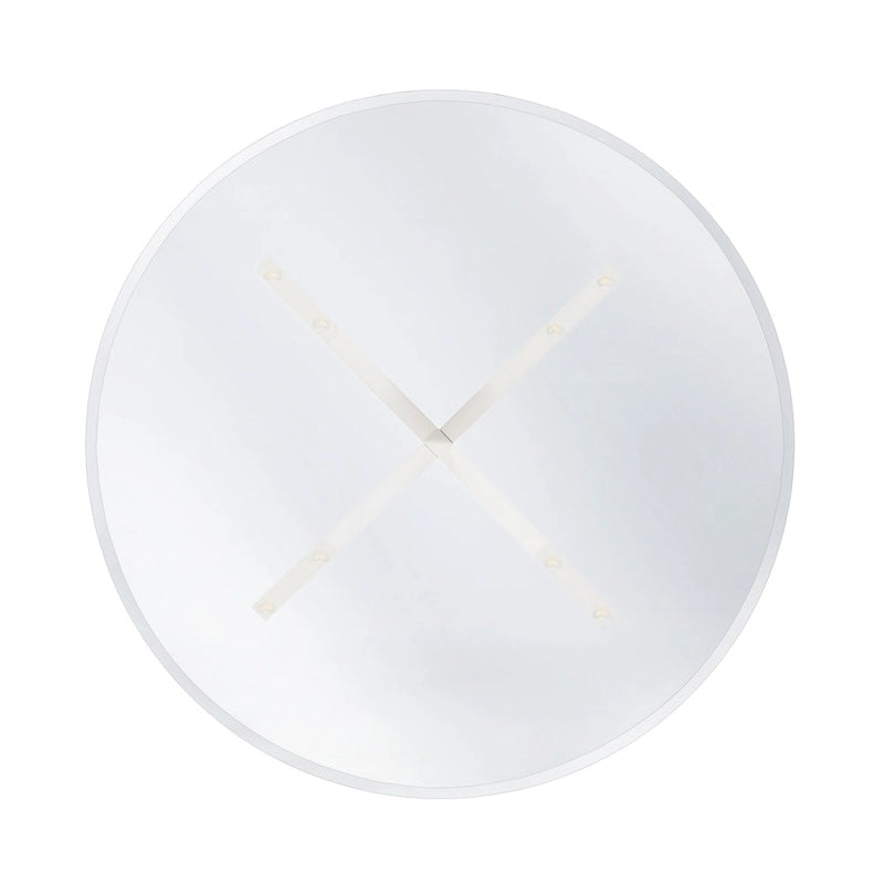 Table de salle à manger ronde en verre à piètement en X Allard (table seule)