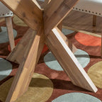 Table de salle à manger ronde en verre à piètement en X Allard (table seule)