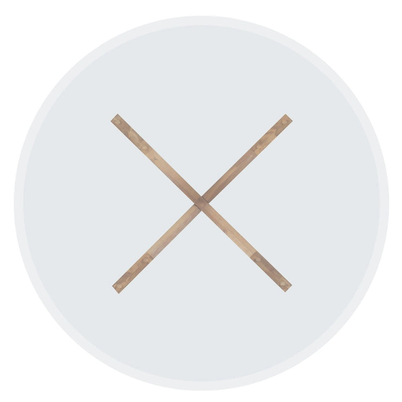 Table de salle à manger ronde en verre à piètement en X Allard (table seule)