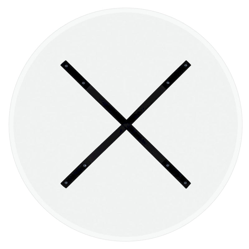 Table de salle à manger ronde en verre à piètement en X Allard (table seule)