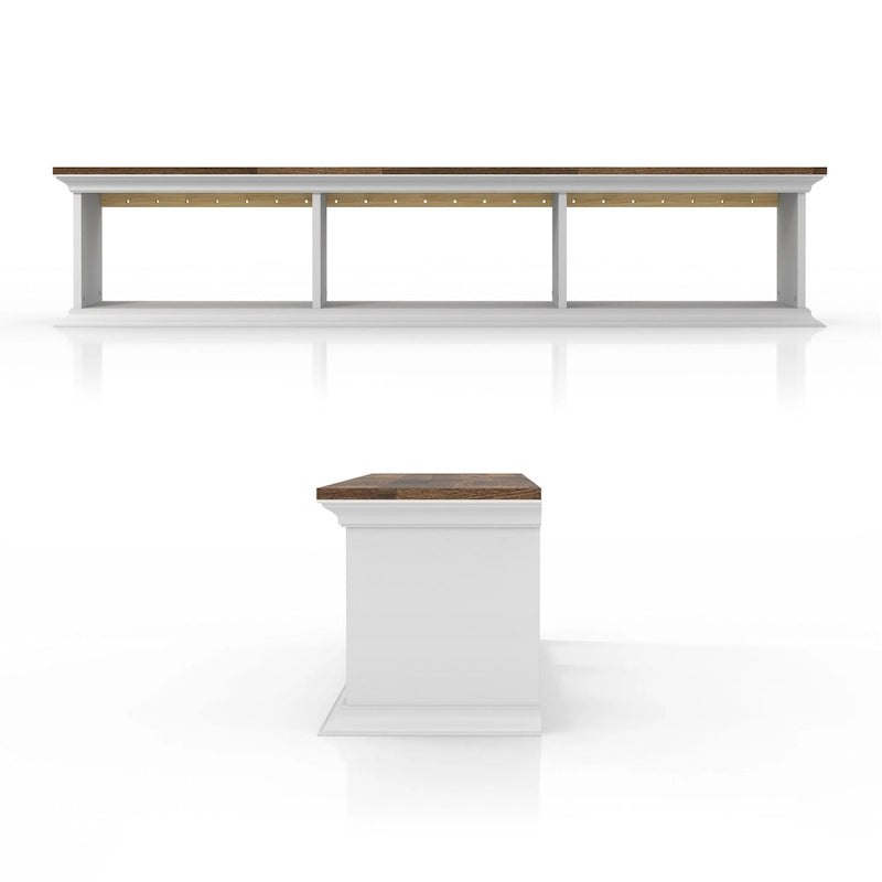 Meuble TV flottant DH BASIC blanc transitionnel 63 pouces à 3 étagères par Denhour