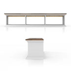 Meuble TV flottant DH BASIC blanc transitionnel 63 pouces à 3 étagères par Denhour