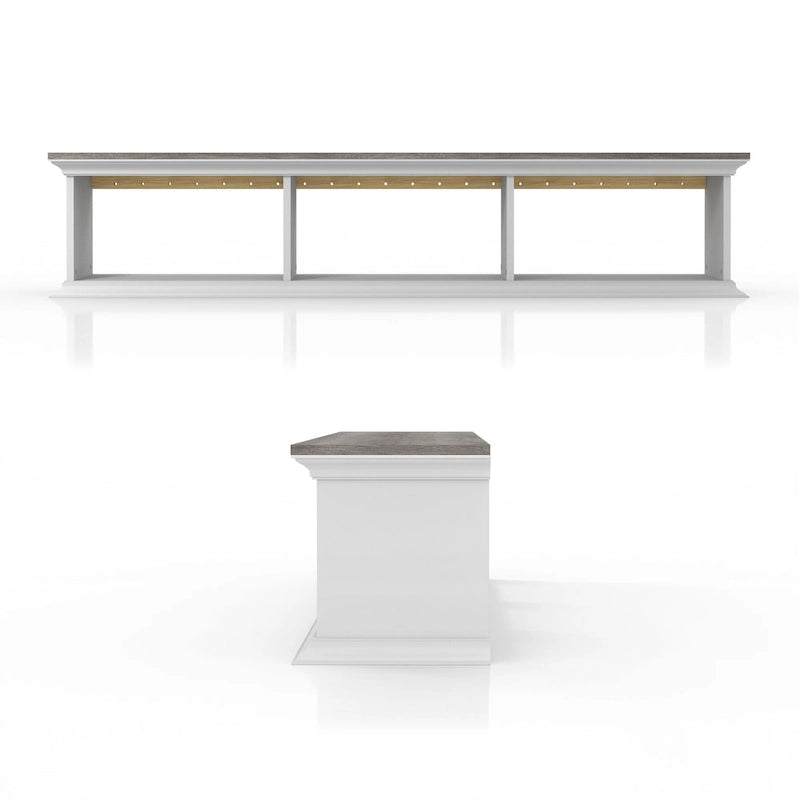 Meuble TV flottant DH BASIC blanc transitionnel 63 pouces à 3 étagères par Denhour