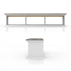 Meuble TV flottant DH BASIC blanc transitionnel 63 pouces à 3 étagères par Denhour