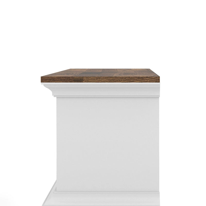 Meuble TV flottant DH BASIC blanc transitionnel 63 pouces à 3 étagères par Denhour