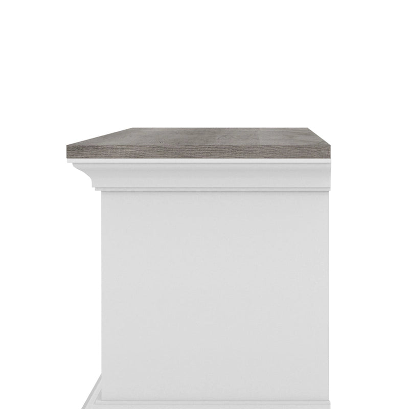 Meuble TV flottant DH BASIC blanc transitionnel 63 pouces à 3 étagères par Denhour