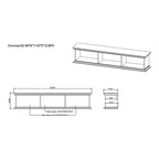 Meuble TV flottant DH BASIC blanc transitionnel 63 pouces à 3 étagères par Denhour
