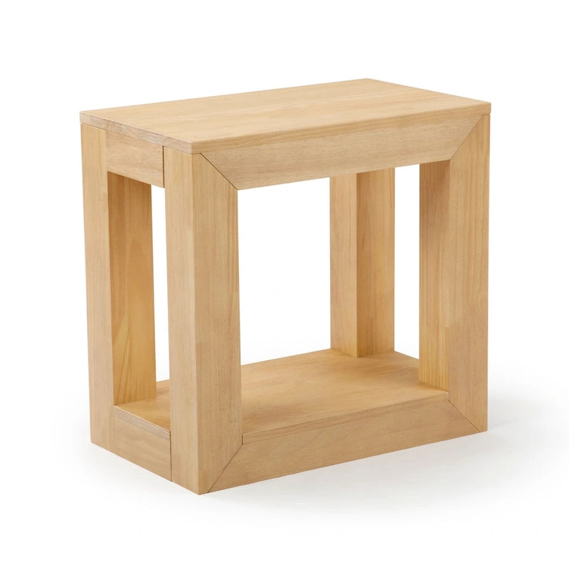 Table d'appoint rectangulaire moderne Plank and Beam avec étagère