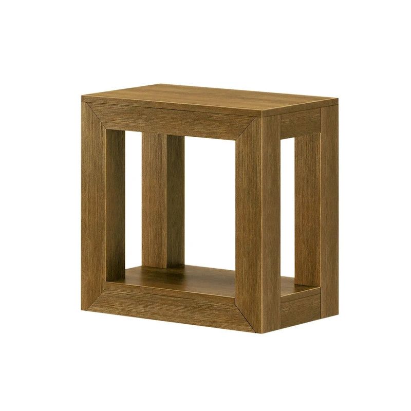 Table d'appoint rectangulaire moderne Plank and Beam avec étagère
