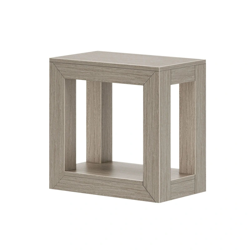 Table d'appoint rectangulaire moderne Plank and Beam avec étagère