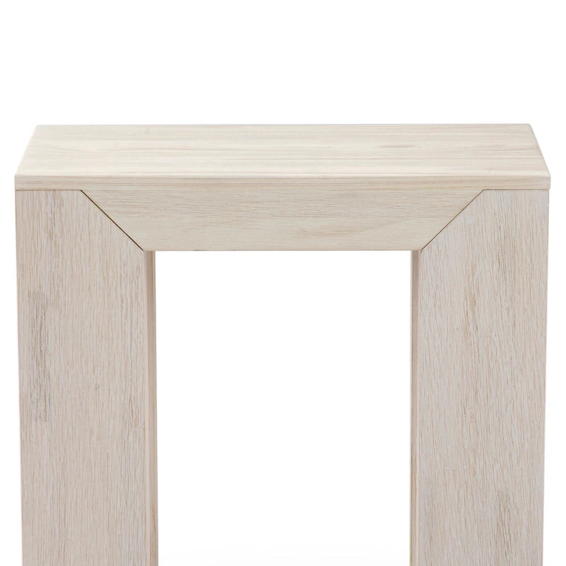 Table d'appoint rectangulaire moderne Plank and Beam avec étagère