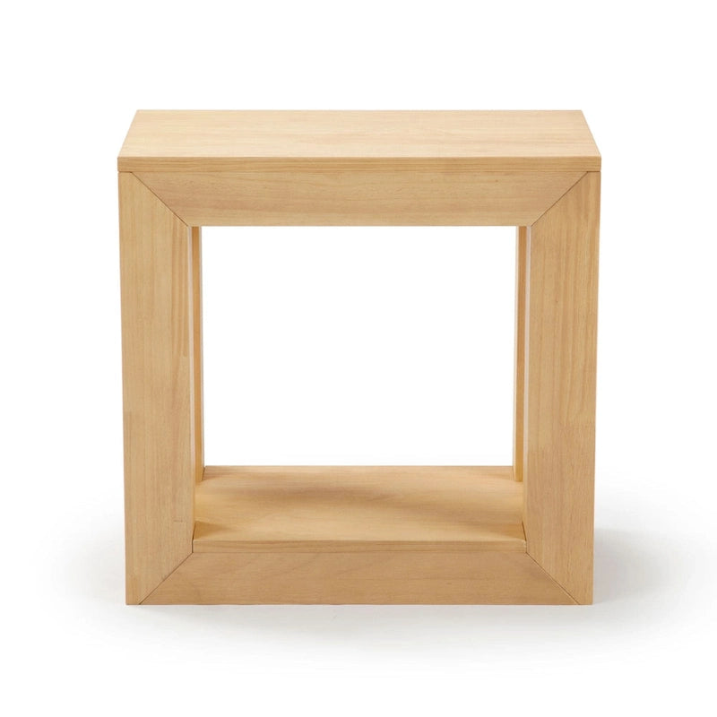 Table d'appoint rectangulaire moderne Plank and Beam avec étagère