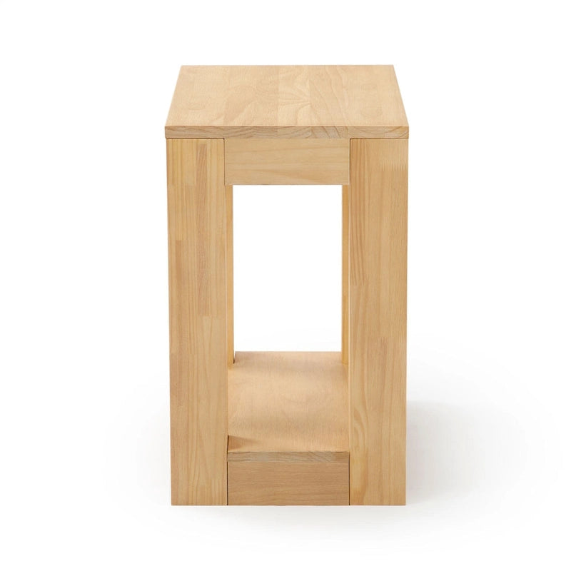 Table d'appoint rectangulaire moderne Plank and Beam avec étagère