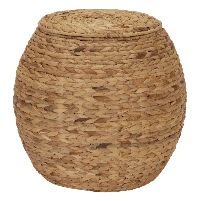Table d'appoint avec panier de rangement en osier tressé à la main Household Essentials - 43,2 cm (L) x 43,2 cm (l) x 48,3 cm (H)