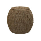 Table d'appoint avec panier de rangement en osier tressé à la main Household Essentials - 43,2 cm (L) x 43,2 cm (l) x 48,3 cm (H)