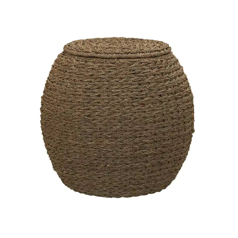 Table d'appoint avec panier de rangement en osier tressé à la main Household Essentials - 43,2 cm (L) x 43,2 cm (l) x 48,3 cm (H)