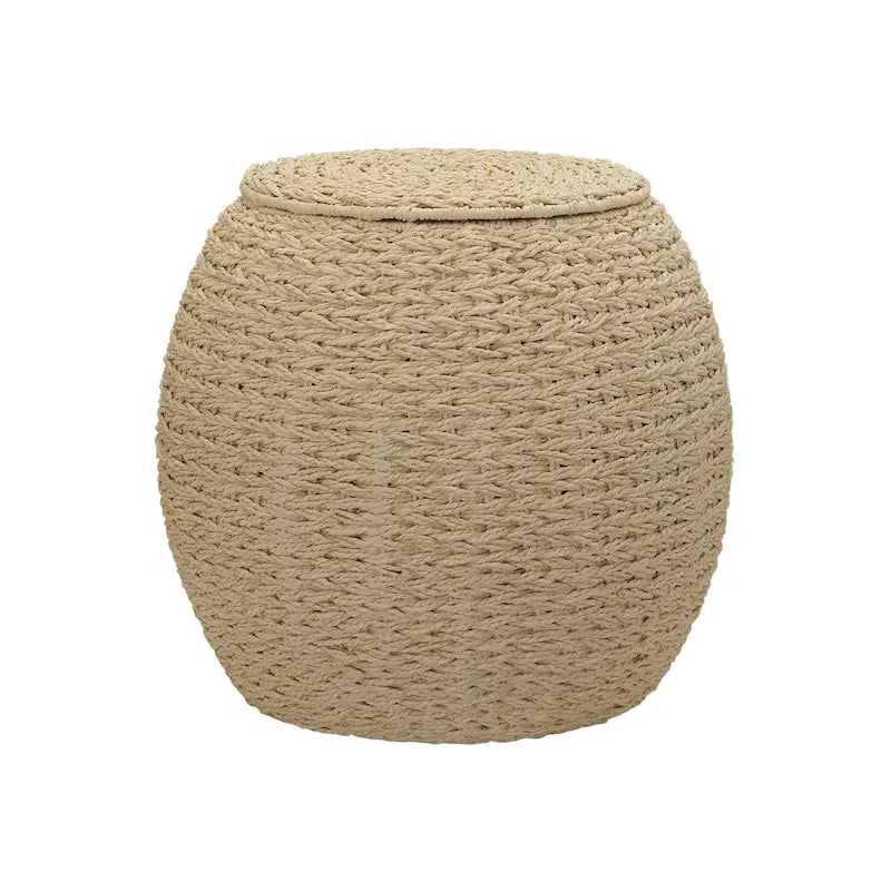 Table d'appoint avec panier de rangement en osier tressé à la main Household Essentials - 43,2 cm (L) x 43,2 cm (l) x 48,3 cm (H)