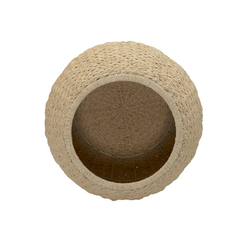 Table d'appoint avec panier de rangement en osier tressé à la main Household Essentials - 43,2 cm (L) x 43,2 cm (l) x 48,3 cm (H)