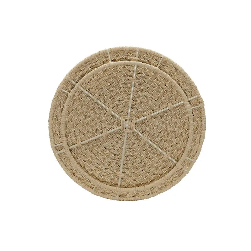 Table d'appoint avec panier de rangement en osier tressé à la main Household Essentials - 43,2 cm (L) x 43,2 cm (l) x 48,3 cm (H)