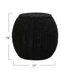 Table d'appoint avec panier de rangement en osier tressé à la main Household Essentials - 43,2 cm (L) x 43,2 cm (l) x 48,3 cm (H)