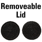 Table d'appoint avec panier de rangement en osier tressé à la main Household Essentials - 43,2 cm (L) x 43,2 cm (l) x 48,3 cm (H)