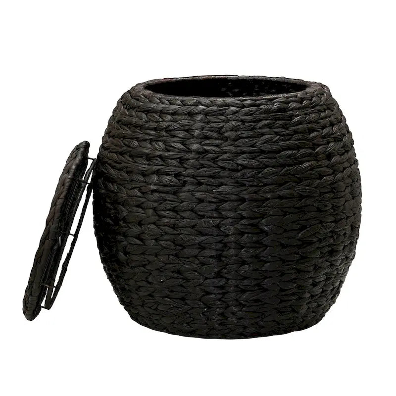 Table d'appoint avec panier de rangement en osier tressé à la main Household Essentials - 43,2 cm (L) x 43,2 cm (l) x 48,3 cm (H)