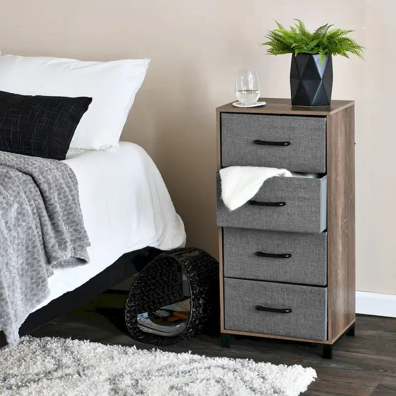 Commode colonne Household Essentials avec 4 tiroirs de rangement