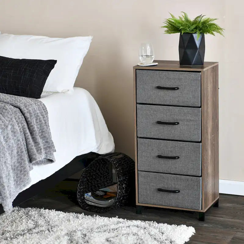 Commode colonne Household Essentials avec 4 tiroirs de rangement