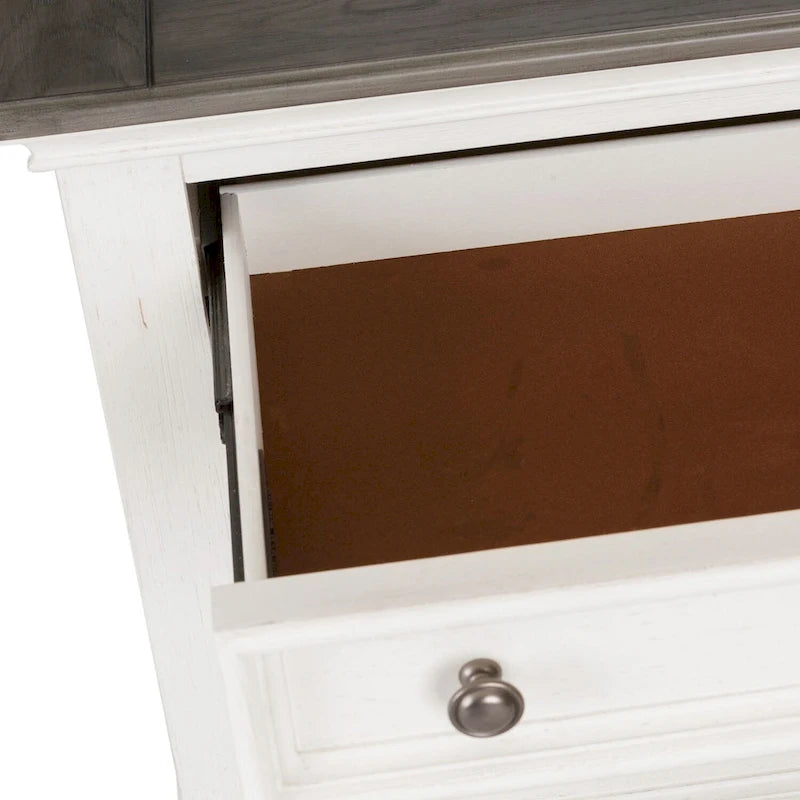 Table de chevet blanche Copper Grove Allyson Park avec station de recharge