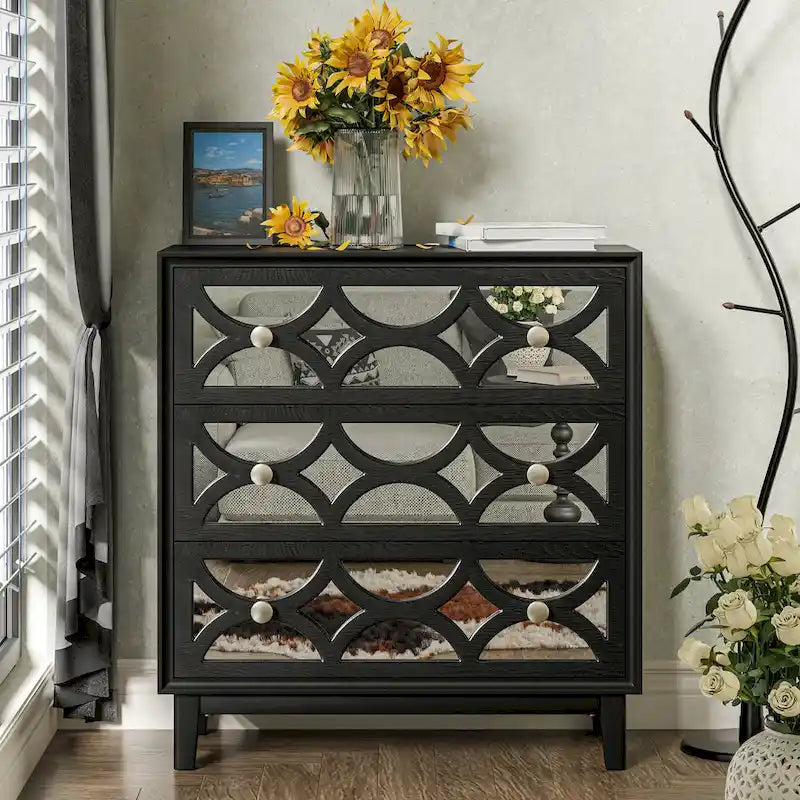 Table de chevet contemporaine COZAYH avec façade miroir