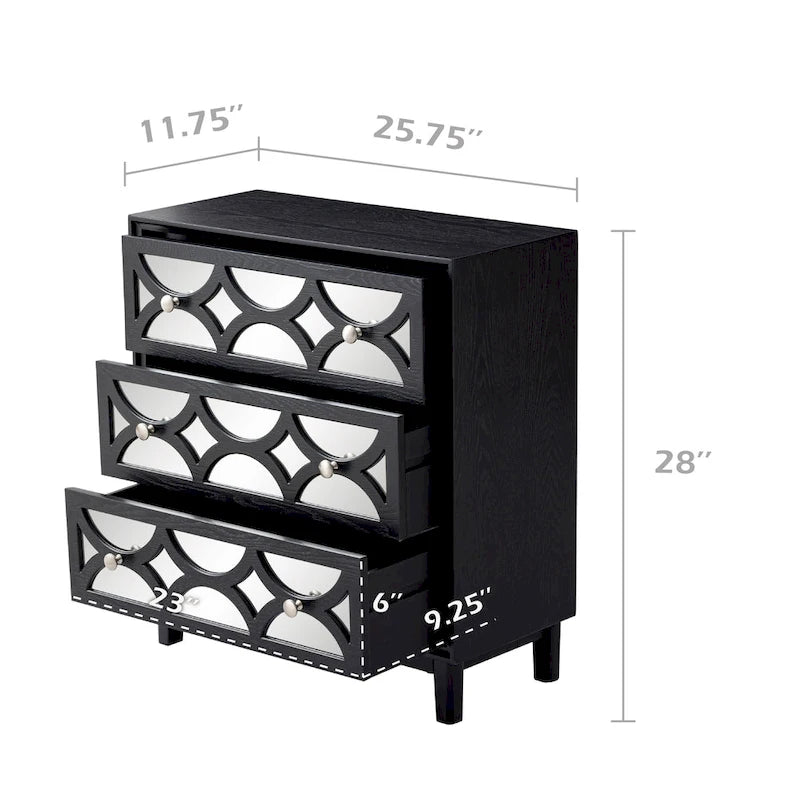 Table de chevet contemporaine COZAYH avec façade miroir