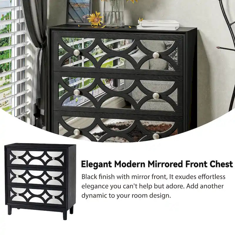 Table de chevet contemporaine COZAYH avec façade miroir