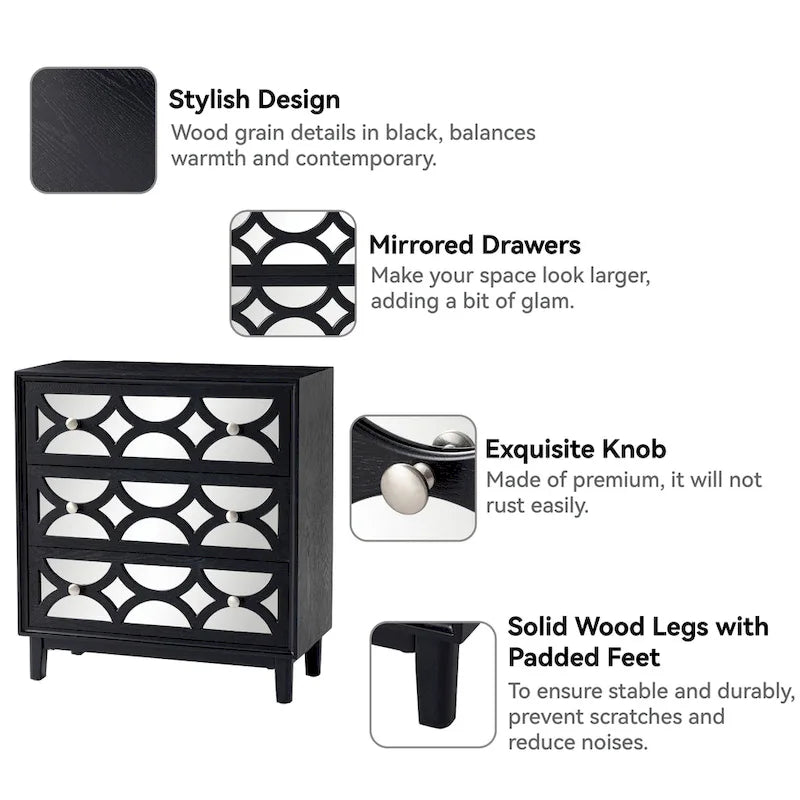 Table de chevet contemporaine COZAYH avec façade miroir