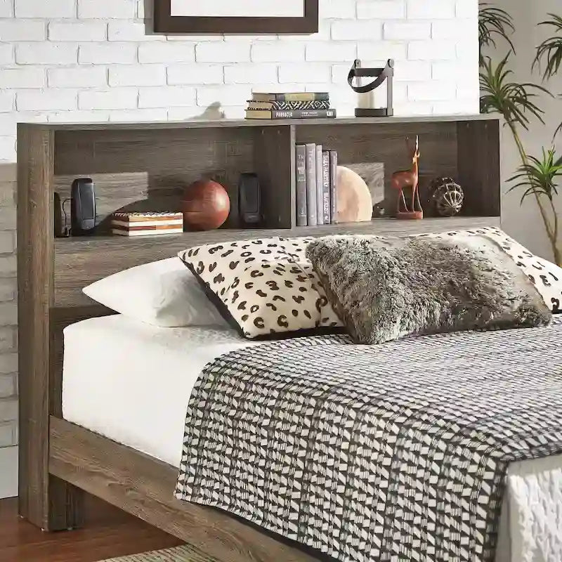 Lit plateforme Malins avec bibliothèque et ports USB par iNSPIRE Q Classic