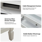 Table de chevet Jennifer à 2 tiroirs avec prises intégrées et plateau coulissant par HULALA HOME