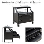 Table de chevet Jennifer à 2 tiroirs avec prises intégrées et plateau coulissant par HULALA HOME