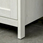 kleankin Tall Bathroom Storage Cabinet, Freestanding Tower Cabinet with 3 Open Shelves and Adjustable Shelf, Antique White