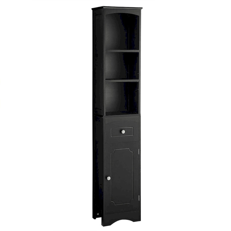 Armoire de rangement de salle de bain de 66 pouces de haut avec tiroir et étagères réglables