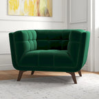 Fauteuil d'appoint capitonné de luxe Kameron, style moderne du milieu du siècle