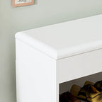 Banc de rangement à chaussures 24 po avec coussin en mousse, meuble à chaussures pour salon