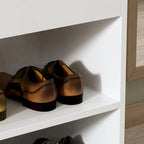 Banc de rangement à chaussures 24 po avec coussin en mousse, meuble à chaussures pour salon