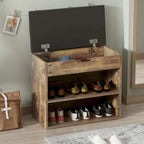 Banc de rangement à chaussures 24 po avec coussin en mousse, meuble à chaussures pour salon