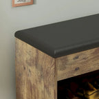 Banc de rangement à chaussures 24 po avec coussin en mousse, meuble à chaussures pour salon