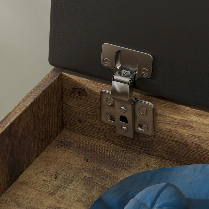 Banc de rangement à chaussures 24 po avec coussin en mousse, meuble à chaussures pour salon