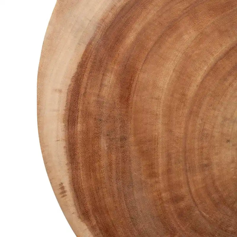 Table d'appoint en rotin avec plateau en bois massif par East at Main