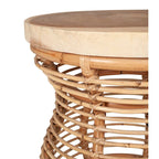 Table d'appoint en rotin avec plateau en bois massif par East at Main