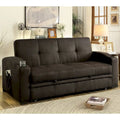 Kore Transitional Brown Fabric Tufted Storage Futon Sofa by Furniture of America