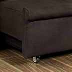 Canapé-lit futon de rangement capitonné en tissu marron transitionnel Kore de Furniture of America