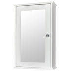 Single Door Mirror Indoor Bathroom Wall Mounted Cabinet Shelf White